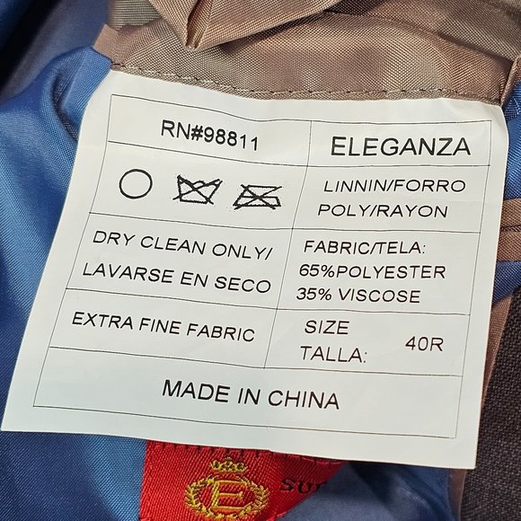 Eleganza by Giorgio Sanetti Super 140's Gray Dual Vent Blazer Sport Jacket 40R - Picture 12 of 12